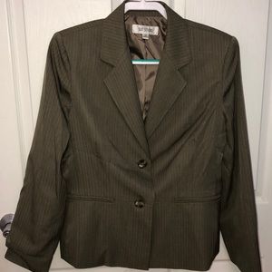 Tan Pinstrip Suit Jacket/Blazer
